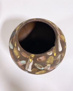 Stoneware Vase with Color Splash Motif