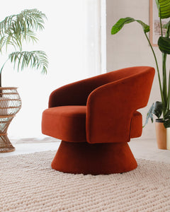 Burnt Orange Swivel Chair