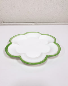 Flower Plate with Green Edge