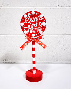 Santa Stop Here Light Up Christmas Decor