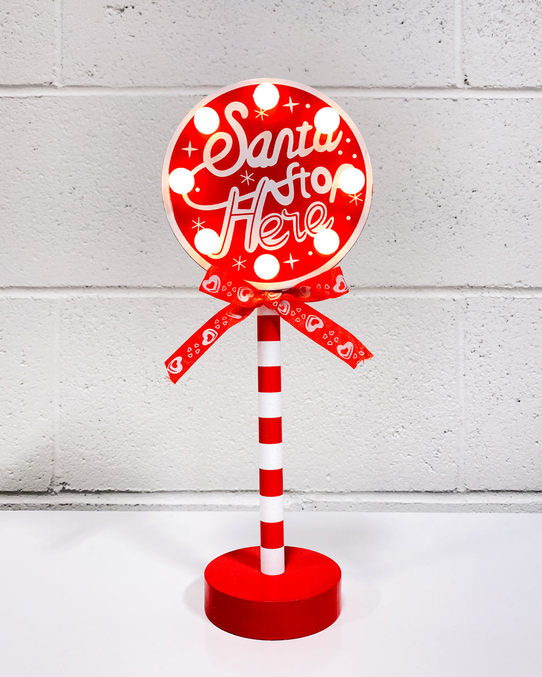 Santa Stop Here Light Up Christmas Decor