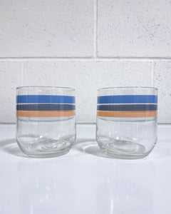 Vintage Pair of Striped Juice Cups