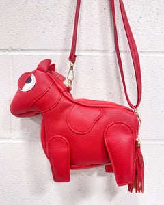 Red mini horse purse