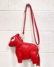 Load image into Gallery viewer, Red mini horse purse
