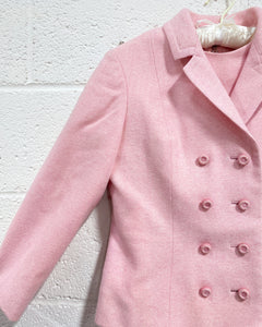 Vintage 2-piece Wool Pink Dress and Waistcoat Set