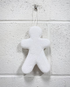 White Glitter Gingerbread Ornament