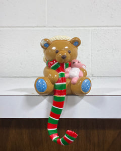 Vintage Christmas Teddy Bear Stocking Holder