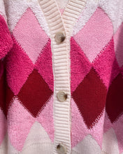 Load image into Gallery viewer, Super Plush Argyle Cardigan in Pinks
