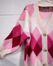 Load image into Gallery viewer, Super Plush Argyle Cardigan in Pinks
