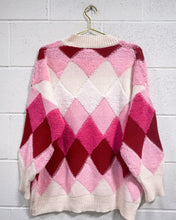 Load image into Gallery viewer, Super Plush Argyle Cardigan in Pinks
