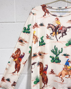 Cowboy and Cactus Blouse (L)