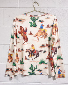 Cowboy and Cactus Blouse (L)