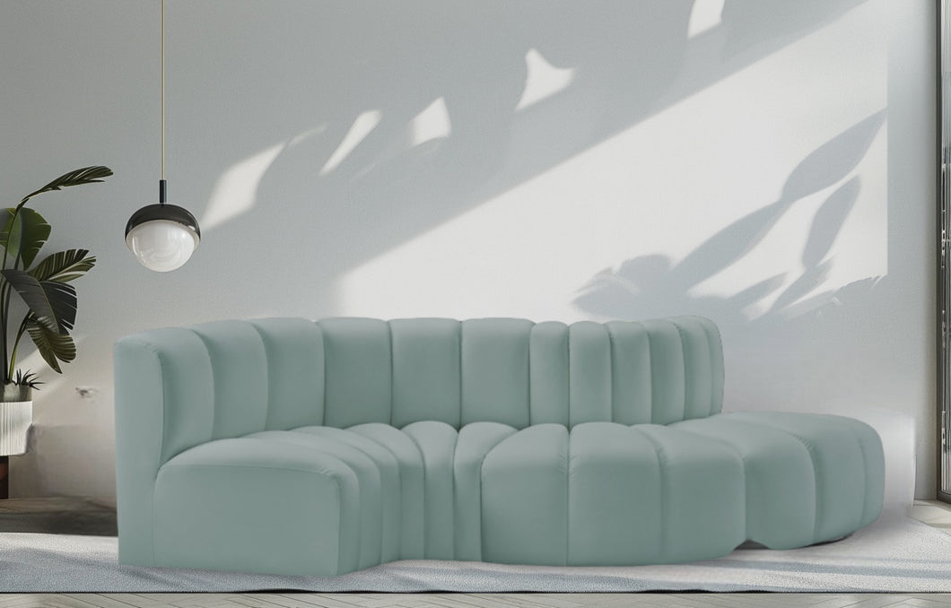 New Orleans Modular Sofa in Mint Faux Leather