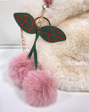 Load image into Gallery viewer, Cream Furry Purse with Mauve Pom Poms
