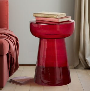 Rodrick Red Glass Table