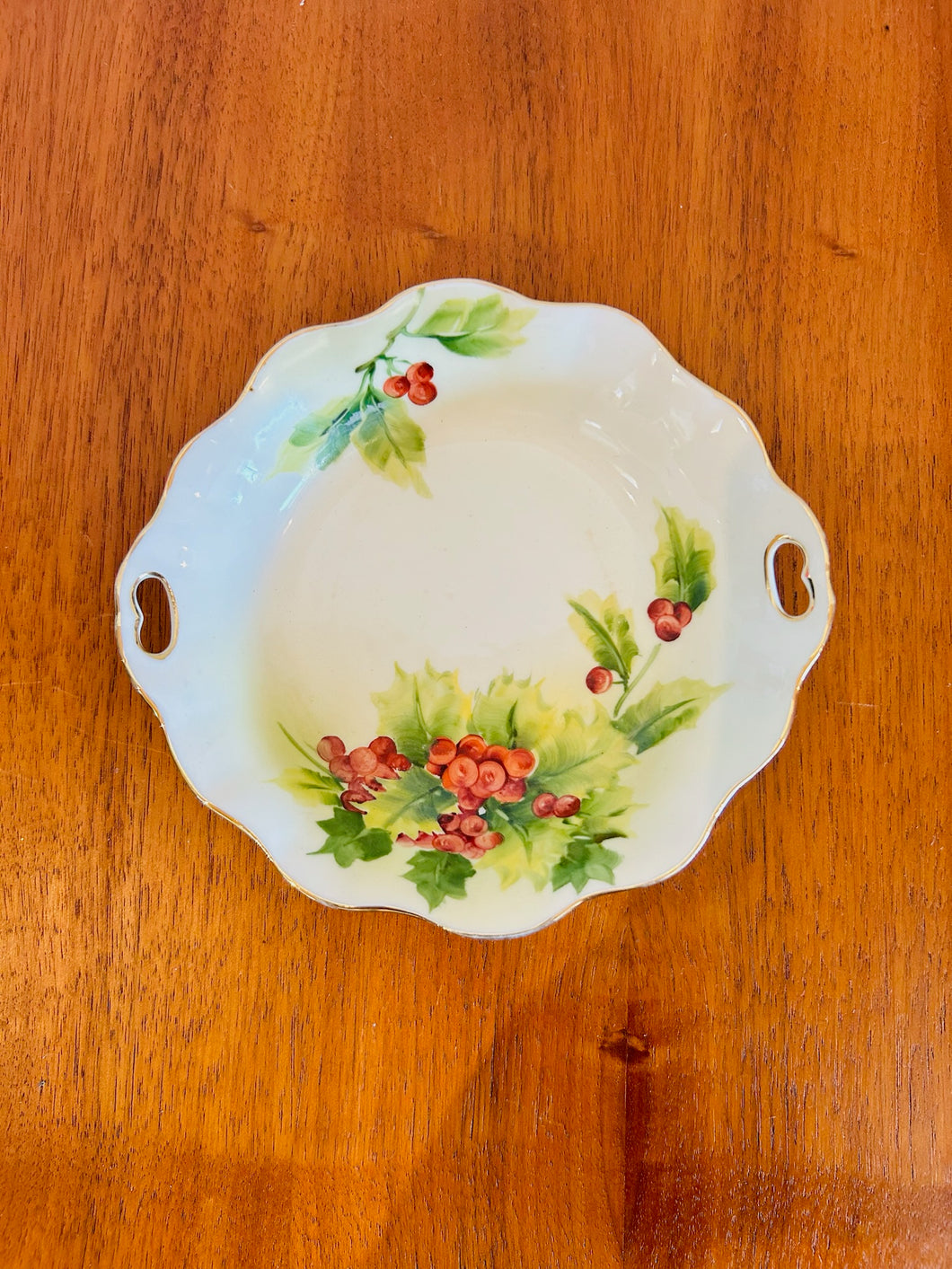 Porcelain Holly & Berries Plate