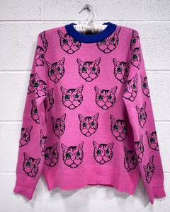 Pink Kitty Pullover Sweater (XL)