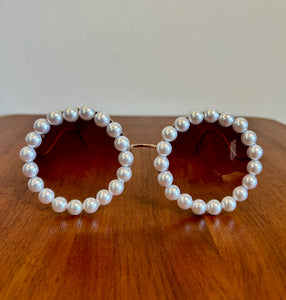 Round Faux Pearl Sunnies