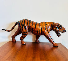 Load image into Gallery viewer, 1960s Vintage Leather Wrapped Tiger Sculpture
