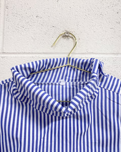 Striped Cotton Blouse with Black Buttons (L)