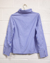 Load image into Gallery viewer, Striped Cotton Blouse with Black Buttons (L)
