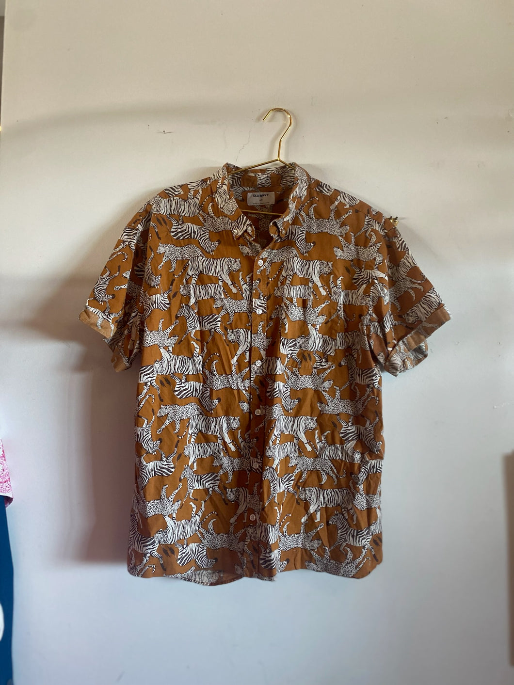 Graphic Safari Animal Button Up Shirt