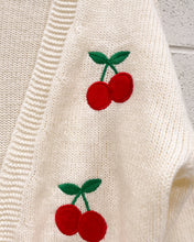 Load image into Gallery viewer, Cream Colored Cardigan with Cherries
