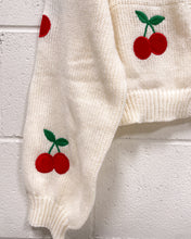 Load image into Gallery viewer, Cream Colored Cardigan with Cherries
