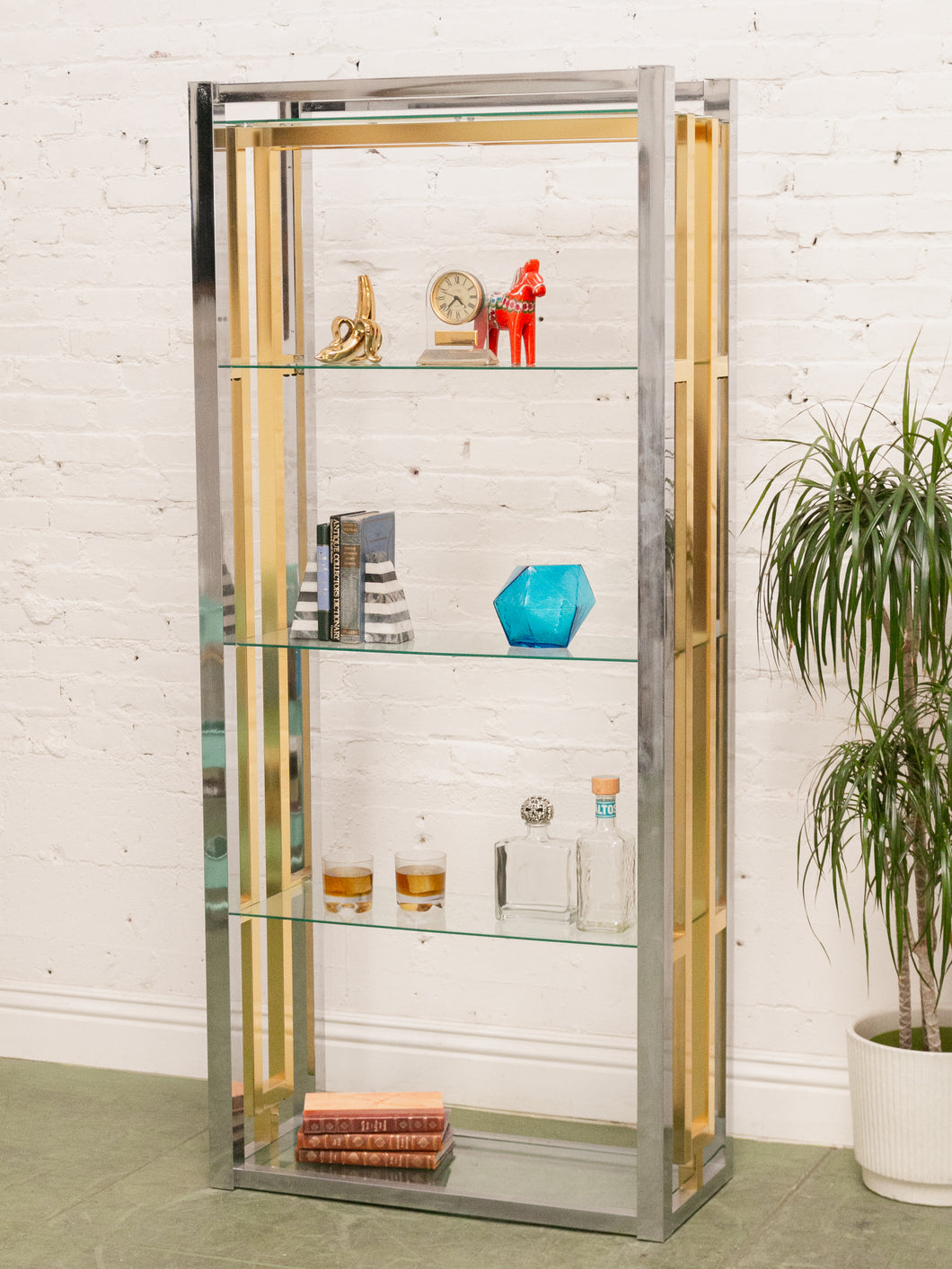 Chrome and Brass Shelf