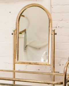 Vintage Brass and Glass Dressing Table with Matching Stool