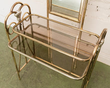 Load image into Gallery viewer, Vintage Brass and Glass Dressing Table with Matching Stool
