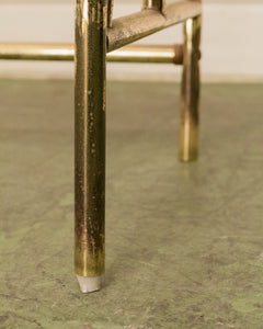 Vintage Brass and Glass Dressing Table with Matching Stool