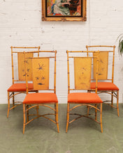 Load image into Gallery viewer, Palm Tree Vintage Bamboo Chairs
