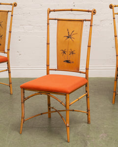 Palm Tree Vintage Bamboo Chairs