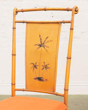 Load image into Gallery viewer, Palm Tree Vintage Bamboo Chairs
