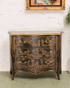 Vintage Drexel Et Cetera Collection Serpentine Chinoiserie Chest of Drawers from the 1980s