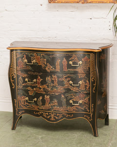 Vintage Drexel Et Cetera Collection Serpentine Chinoiserie Chest of Drawers from the 1980s