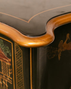 Vintage Drexel Et Cetera Collection Serpentine Chinoiserie Chest of Drawers from the 1980s