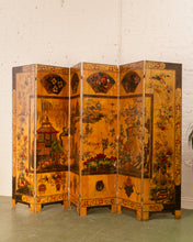 Load image into Gallery viewer, A Chinese Gilt and Polychrome-Painted Six-Panel Screen
