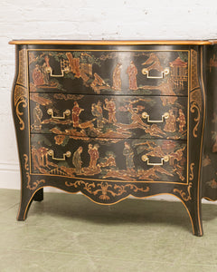 Vintage Drexel Et Cetera Collection Serpentine Chinoiserie Chest of Drawers from the 1980s