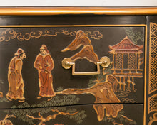 Load image into Gallery viewer, Vintage Drexel Et Cetera Collection Serpentine Chinoiserie Chest of Drawers from the 1980s
