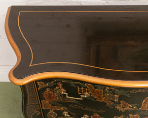 Vintage Drexel Et Cetera Collection Serpentine Chinoiserie Chest of Drawers from the 1980s