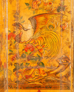 A Chinese Gilt and Polychrome-Painted Six-Panel Screen