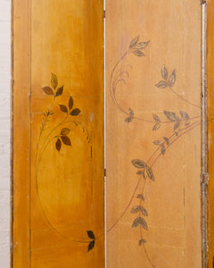 A Chinese Gilt and Polychrome-Painted Six-Panel Screen