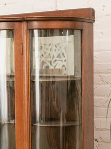 Tiger Wood Antique Curio Cabinet