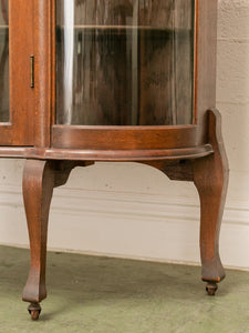 Tiger Wood Antique Curio Cabinet