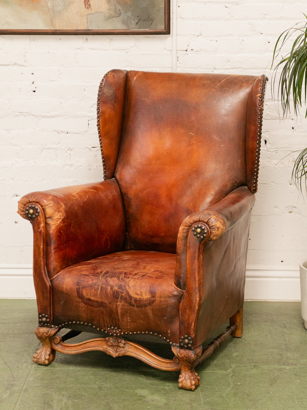 Antique Wingback in Patinated Leather