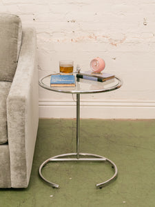 Glass Circle Side Table