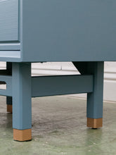 Load image into Gallery viewer, Blue Hollywood Regency Nightstands
