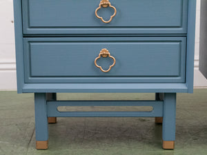 Blue Hollywood Regency Nightstands